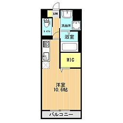 クロスディア2 ワンルームの間取図画像