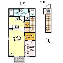 セピアコート 1LDKの間取図画像