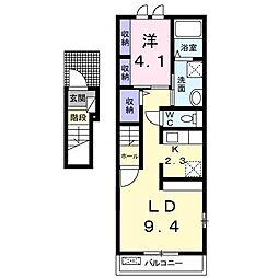 パルティール 1LDKの間取図画像