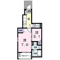 サニーレジデンス西三国H 2Kの間取図画像