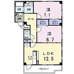 ファーストエステート 2LDKの間取図画像