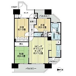 サーパス大泉東 11階3LDKの間取り