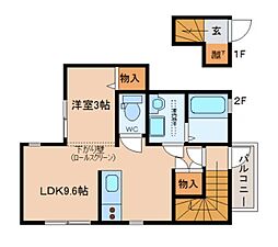 オーナーズ北本 2階1LDKの間取り