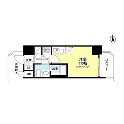 Sレジデンス野江 ワンルームの間取図画像