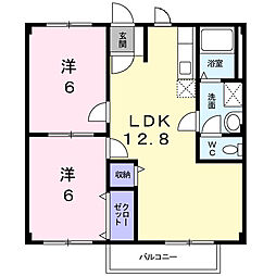 ニューシティポエム 2LDKの間取図画像
