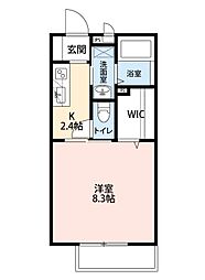 JR関西本線 伊賀上野駅 徒歩17分の賃貸アパート 1階1Kの間取り