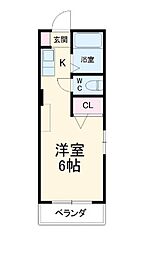 富士レイホービル第5 3階ワンルームの間取り