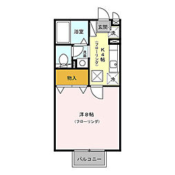 ドミトリー旭B 1Kの間取図画像