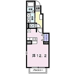 グランディスA ワンルームの間取図画像