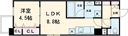 グランブルー高槻 3階1LDKの間取り