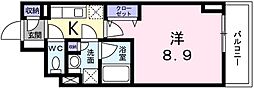 広尾ビューヒルズ 1Kの間取図画像