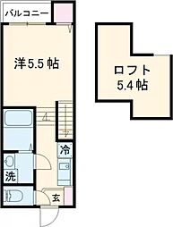 modern palazzo 西時津Ｂ棟 2階1SKの間取り