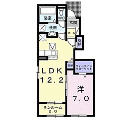 ピースフル・ステージI番館 1LDKの間取図画像