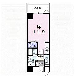 グランアベニュー3 ワンルームの間取図画像