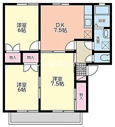 コーポアンダンテ 3DKの間取図画像