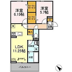 AALII（アアリイ）　I 3階2LDKの間取り