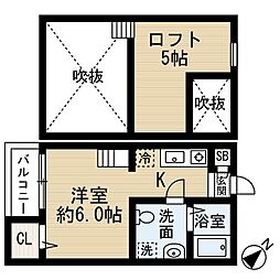 アパッショネート 2階ワンルームの間取り