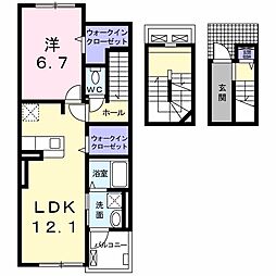 ラ・オハナ甲斐 1LDKの間取図画像