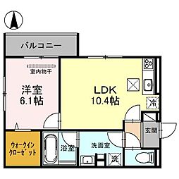 casa seresa 2階1LDKの間取り