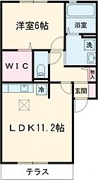 タスカータソルテB 1LDKの間取図画像