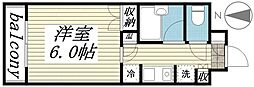 メゾン・ド・リエス ワンルームの間取図画像