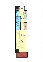 ルミエール府中町 9階1Kの間取り