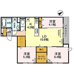 クラシスト北畠 3LDKの間取図画像