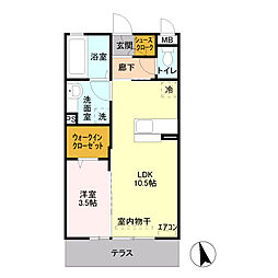 ReveurOTT's 1LDKの間取図画像