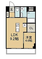 Ｇｒｏｗｔｈ　Ｅｈｉｒａ 4階1LDKの間取り