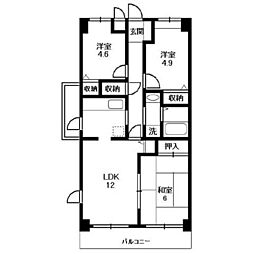 エルメゾン 3LDKの間取図画像