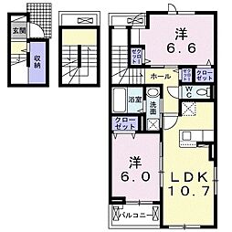 ゴールデンステージ松阪B 2LDKの間取図画像