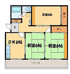 崎原第一マンション 3DKの間取図画像
