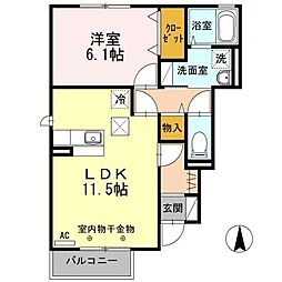アヴァンス1 1LDKの間取図画像