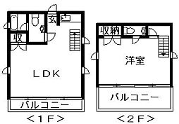 エンゼルハイツエクシブ 1LDKの間取図画像