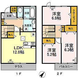 雅B棟 3LDKの間取図画像