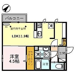 而今禾(ジコンカ) 1階1LDKの間取り