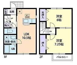 ＪＯＹパレス 1階2LDKの間取り
