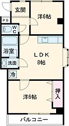 JR東海道・山陽本線 南彦根駅 徒歩3分の賃貸マンション 4階2LDKの間取り