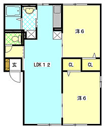 メゾンライフ 2LDKの間取図画像