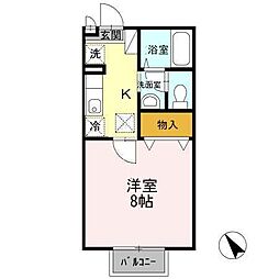 グレープハウス　II 1階1Kの間取り