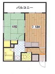 アーバンネクスト 5階1Kの間取り