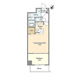 アルファコート常盤台3 4階1LDKの間取り