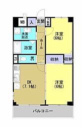 フェリーチェV 2DKの間取図画像