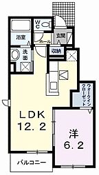オルフェーブル 1LDKの間取図画像