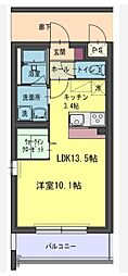 コルトーナ弐番館 1Kの間取図画像