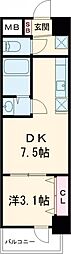 アドバンス神戸レイソレ 1DKの間取図画像
