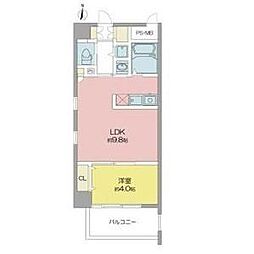 ホワイト・ウィステリア 1LDKの間取図画像