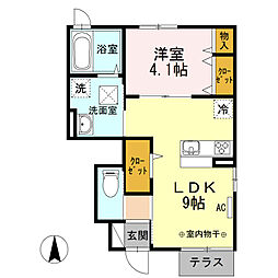 メゾン・ド・パンフェノン 1階1LDKの間取り