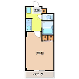 リヴェール牧 1Kの間取図画像