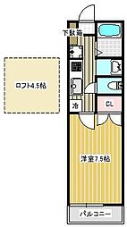 セレーノ吉浦 2階1Kの間取り